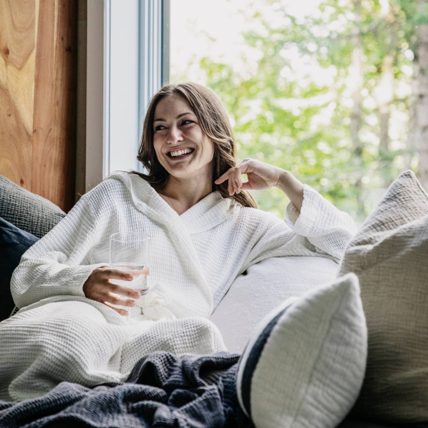 POKOLOKO Wave Bamboo Robe #color_white