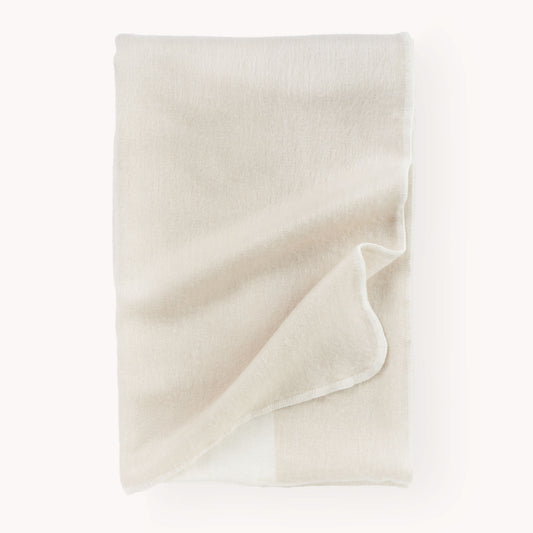 POKOLOKO Striped Large Alpaca Throw #color_buttercream-stripe