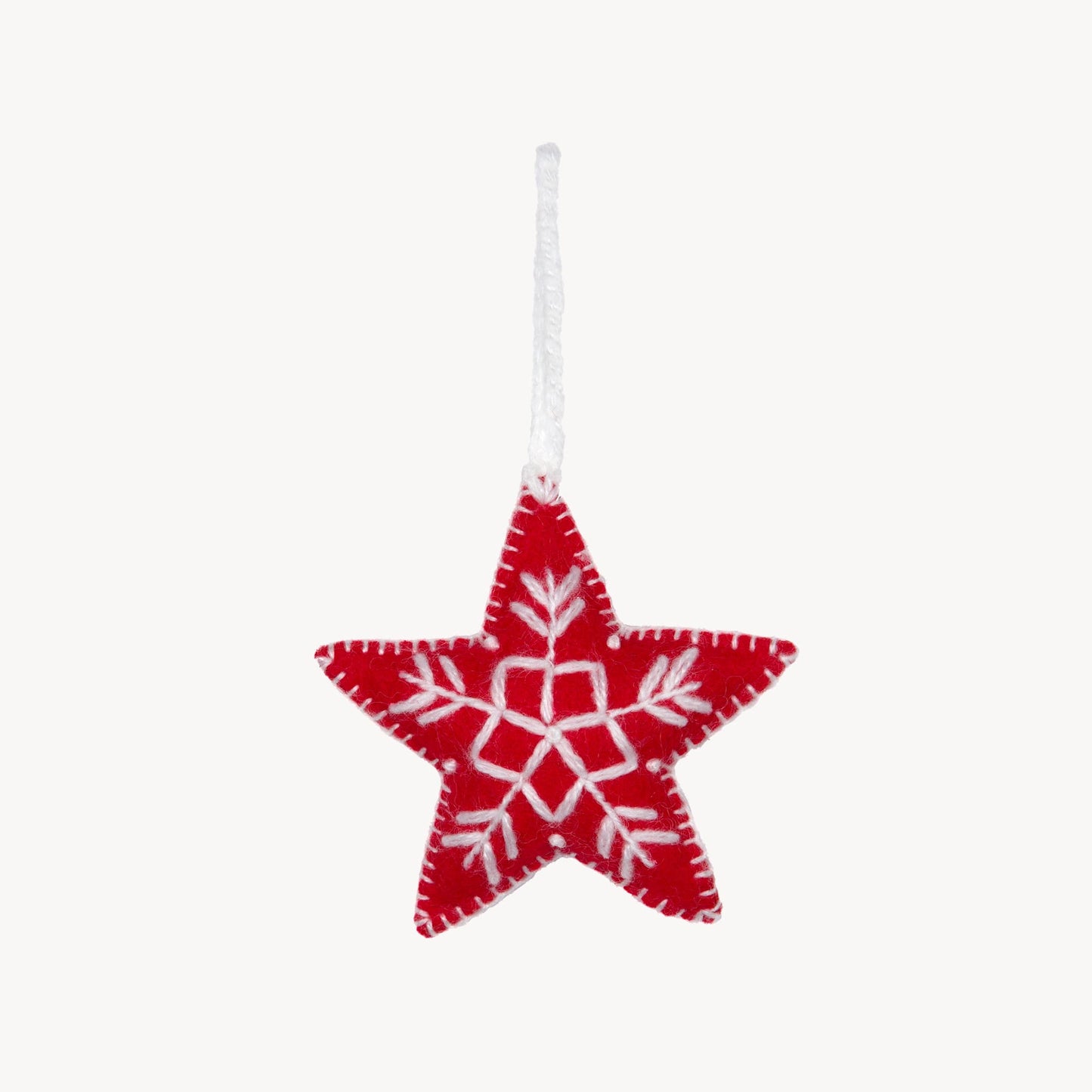 POKOLOKO Hand-Embroidered Ornament #color_red-star