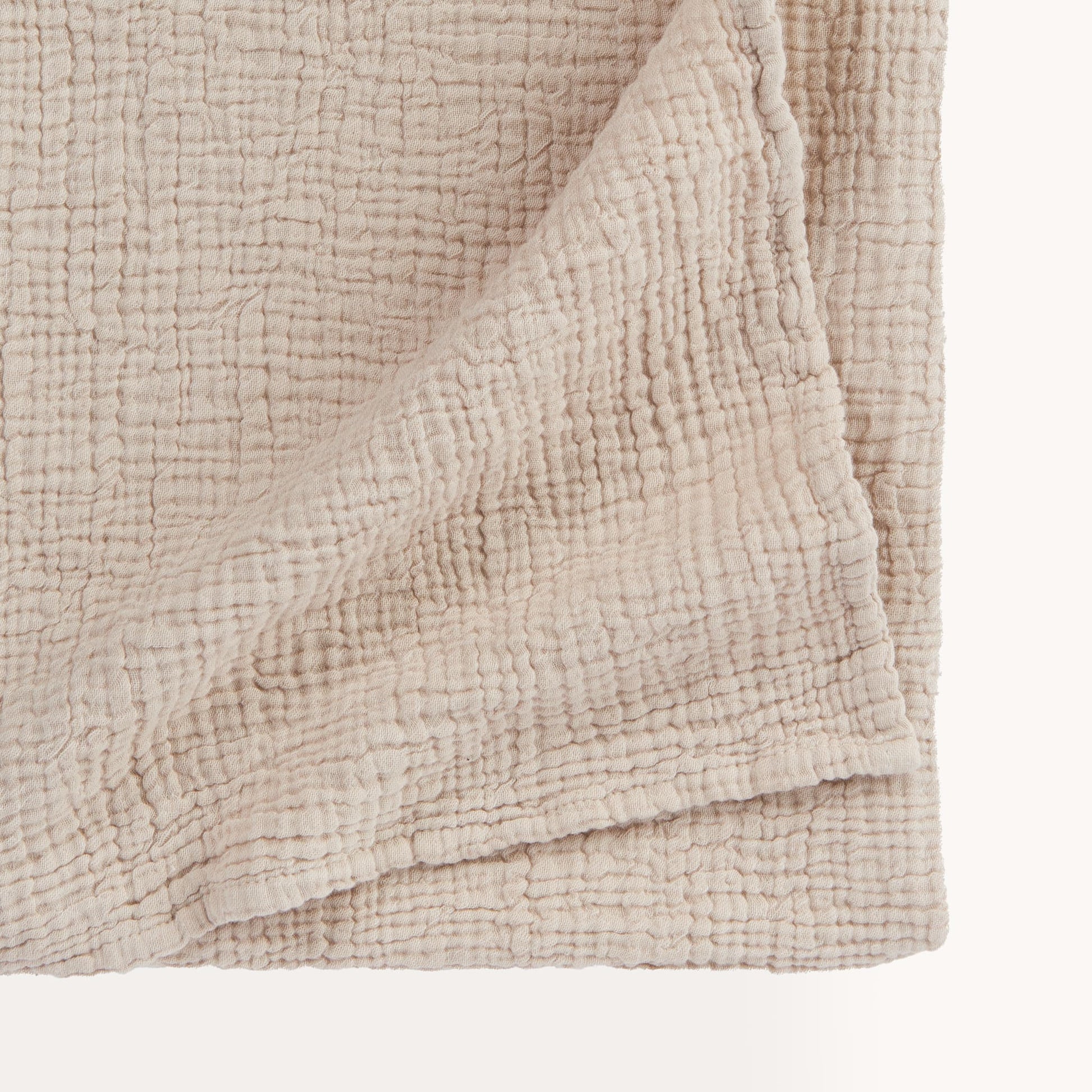 POKOLOKO Crinkle Cotton Baby Blanket #color_crinkle-beige