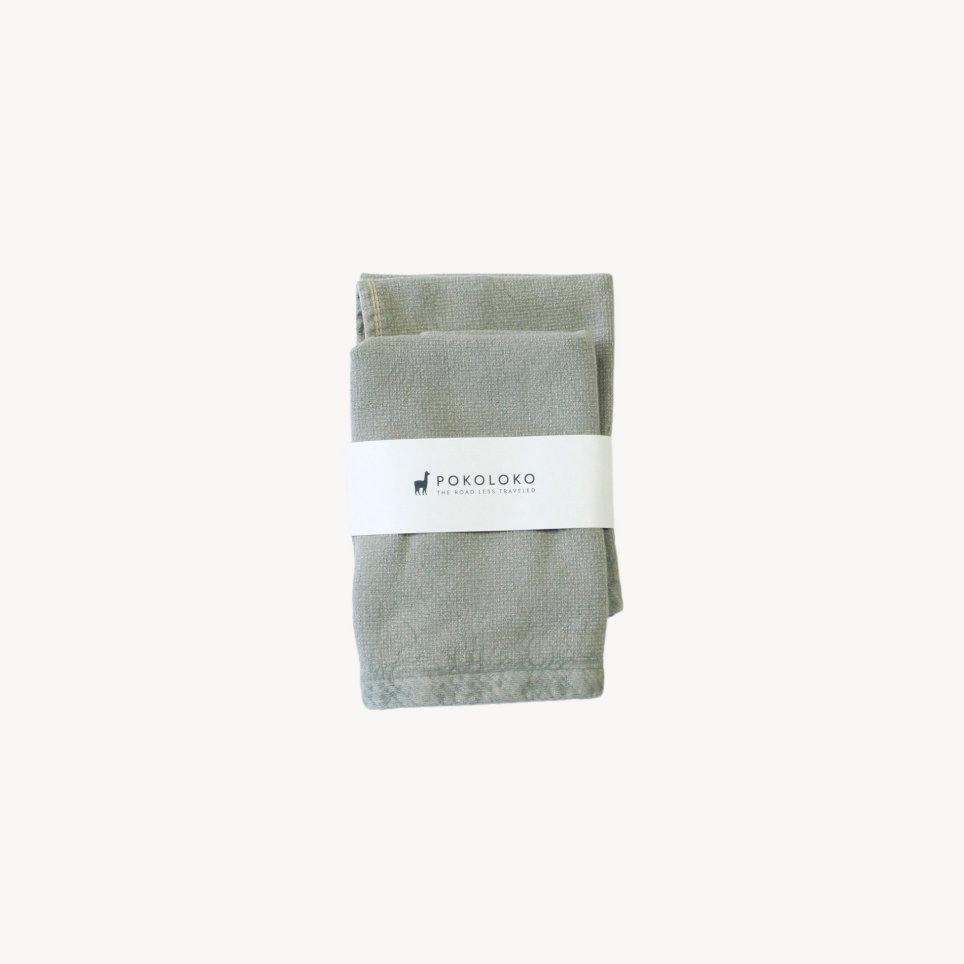 POKOLOKO Fresco Stonewash Face Towel - Pack of 2 #color_olive-fresco