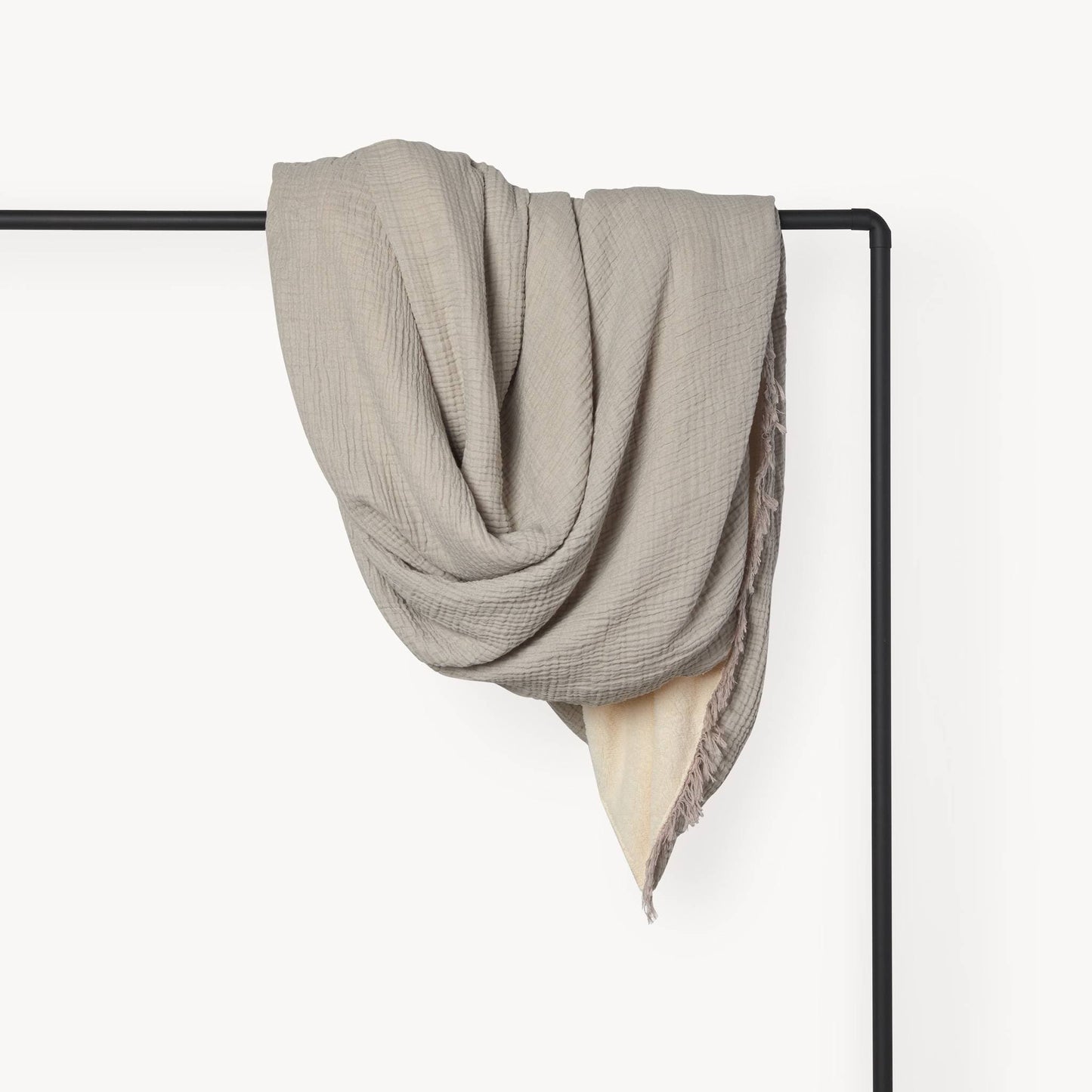 POKOLOKO Crinkle Fleece-Lined Throw #color_crinkle-grey