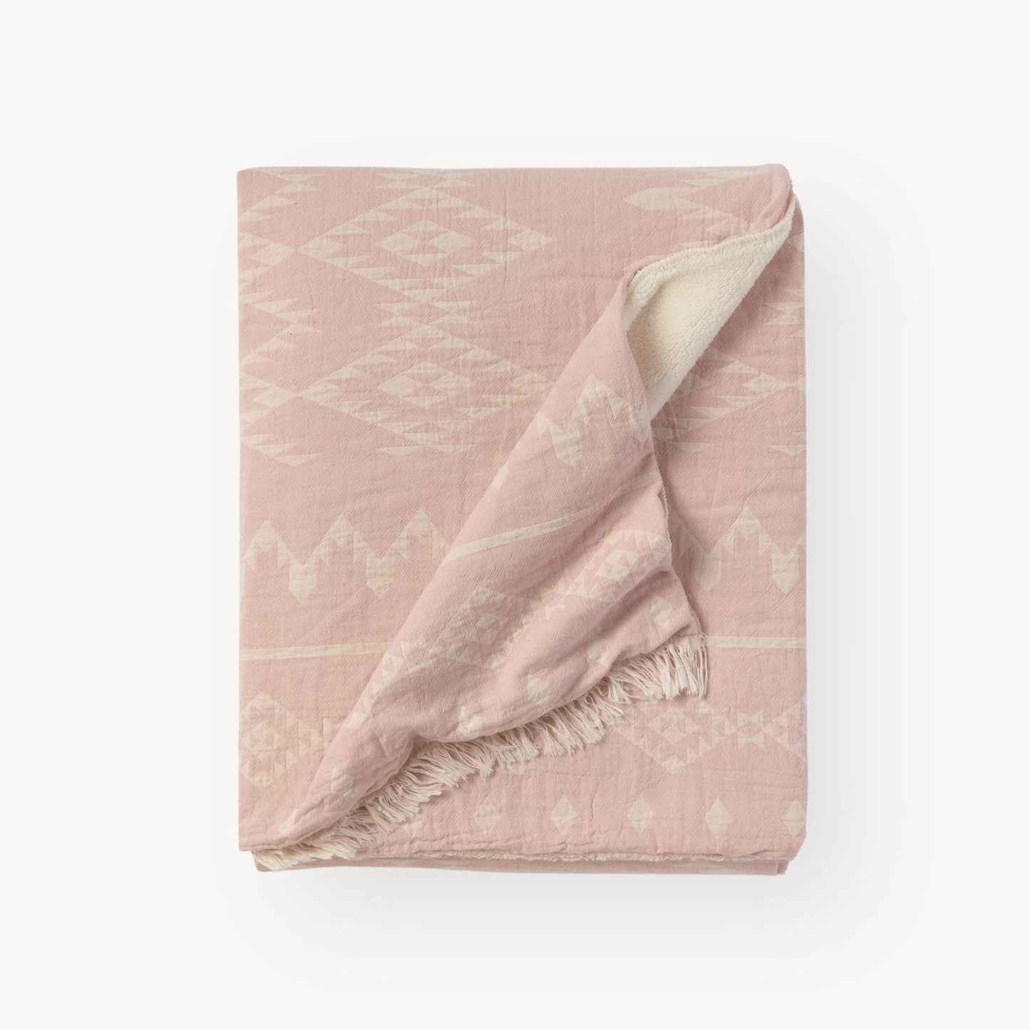 POKOLOKO Atlas Fleece-Lined Throw #color_atlas-pastel-pink
