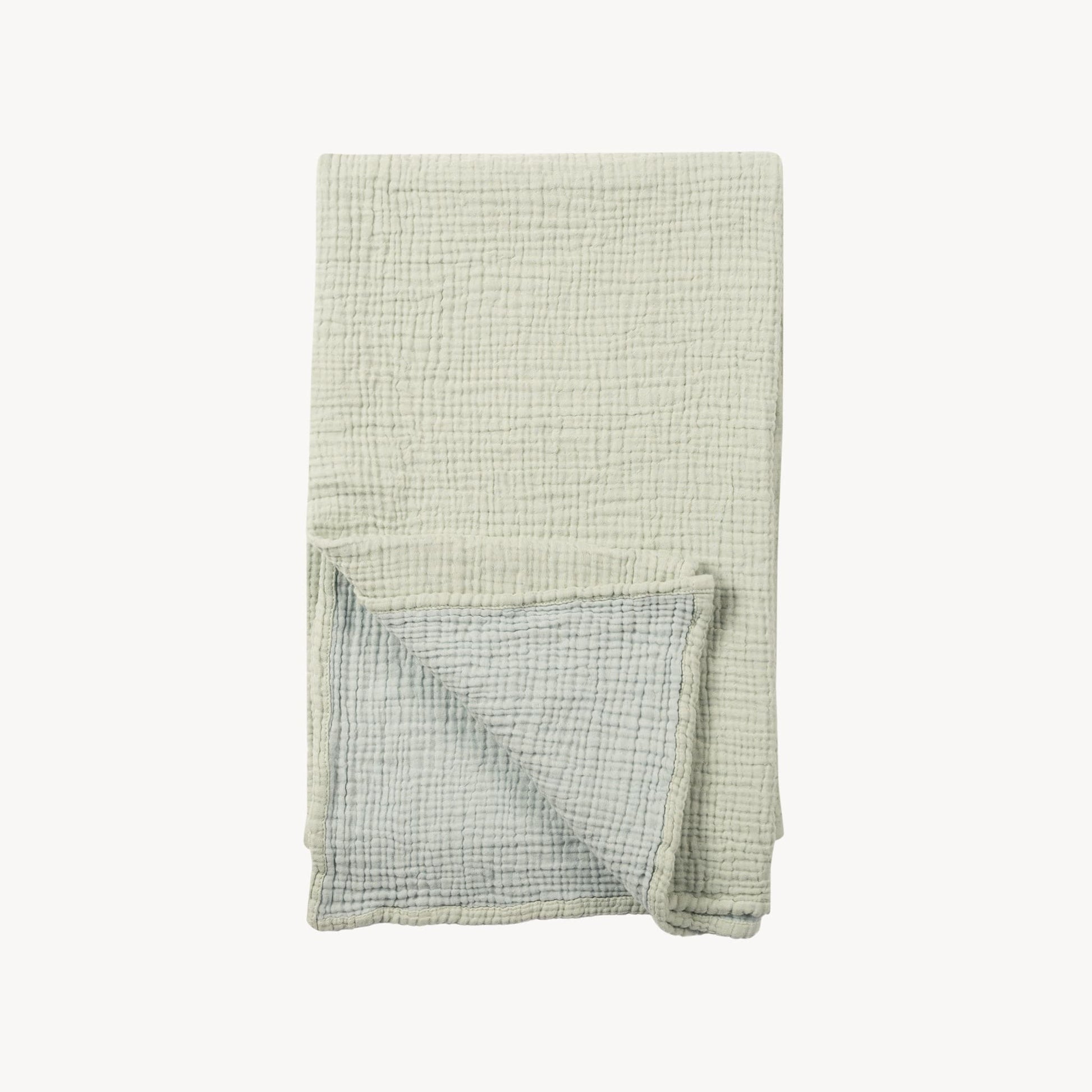 POKOLOKO Crinkle Cotton Baby Blanket #color_crinkle-mint