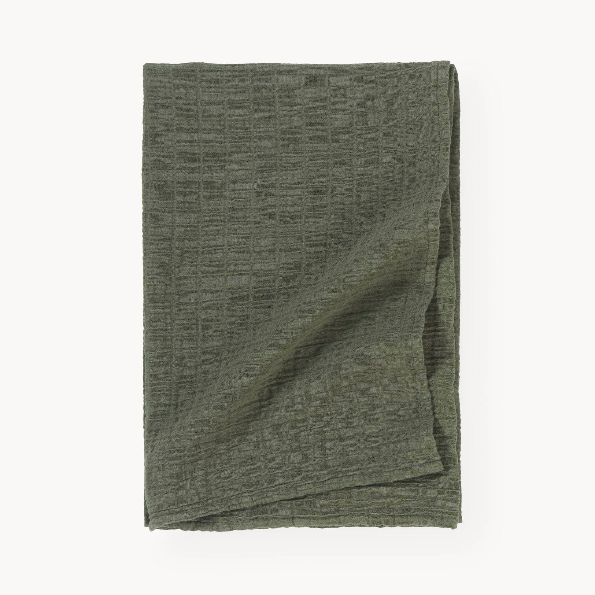 POKOLOKO Solid Muslin Baby Blanket #color_solid-moss