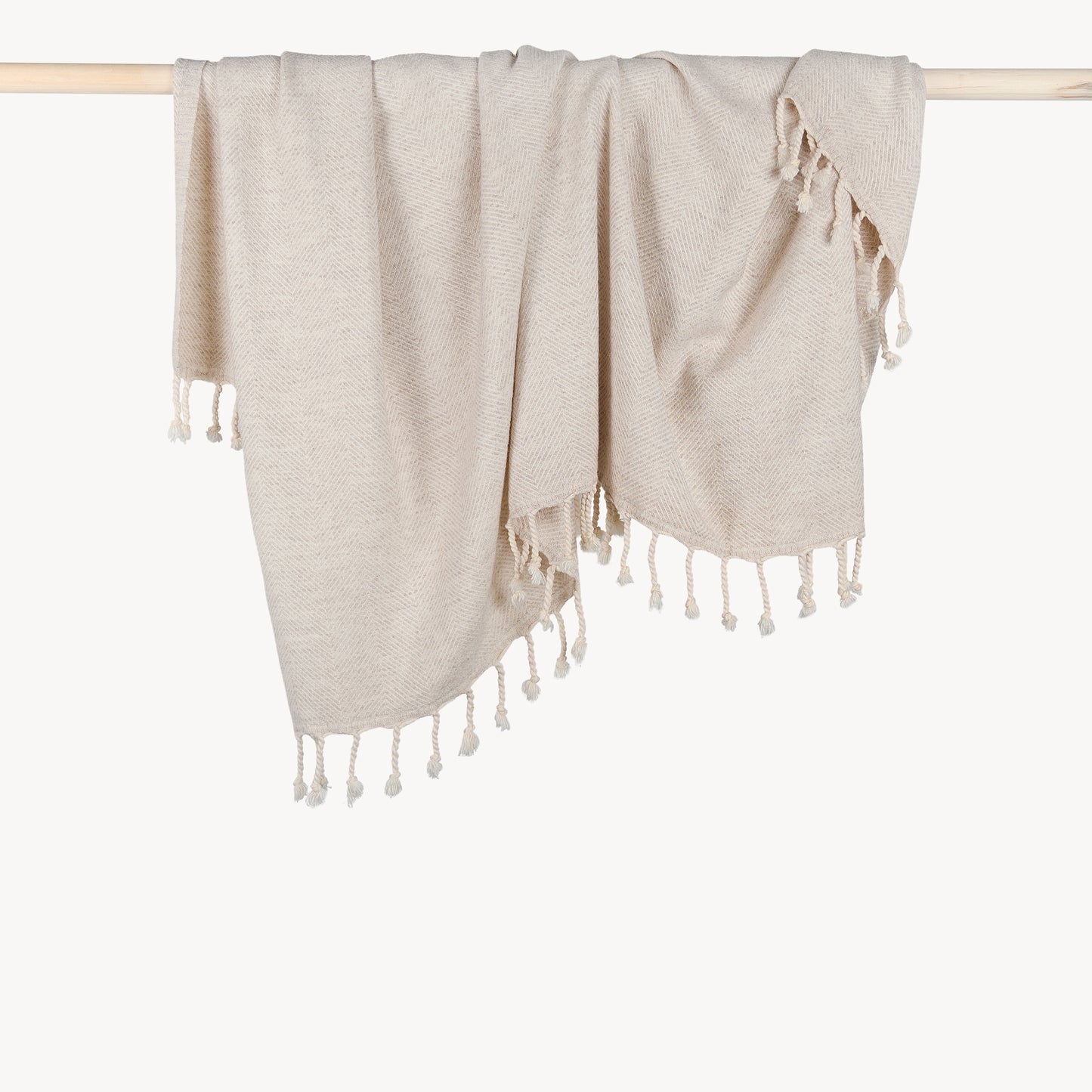 POKOLOKO Sophia Lambswool Throw Blanket #color_oat-sophia