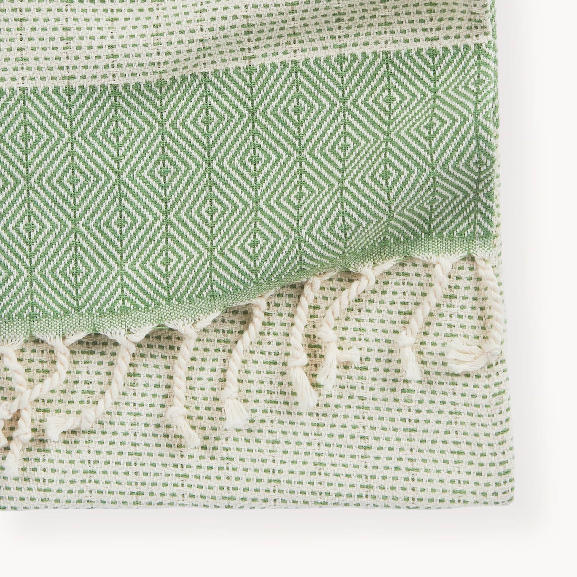 POKOLOKO Lined Diamond Hand Towel #color_leaf-diamond