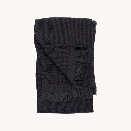 POKOLOKO Wave Hand Towel #color_charcoal-wave