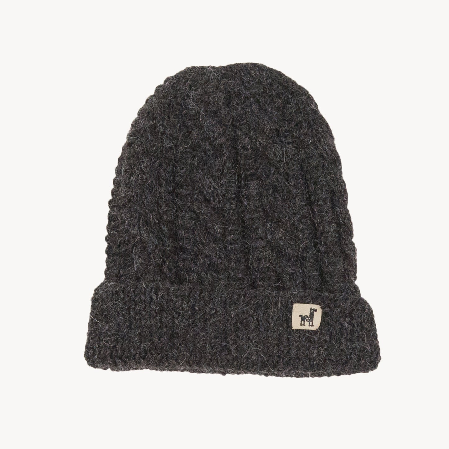 POKOLOKO Hand-Knit Alpaca Beanie Toque #color_charcoal-hand-knit