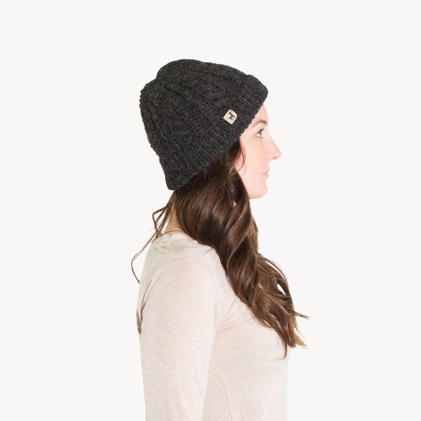 POKOLOKO Hand-Knit Alpaca Beanie Toque #color_charcoal-hand-knit