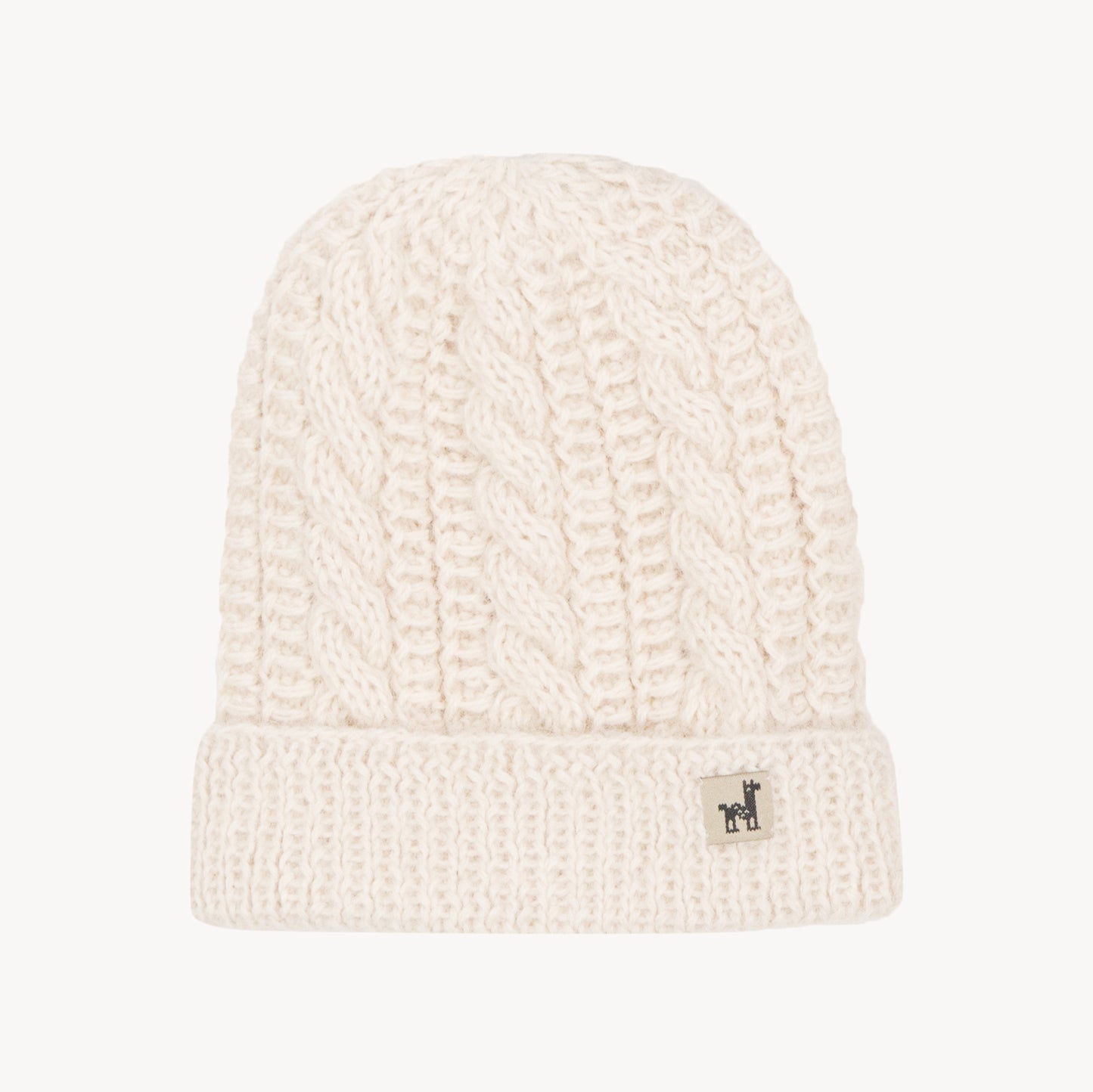 POKOLOKO Hand-Knit Alpaca Beanie Toque #color_ivory-hand-knit