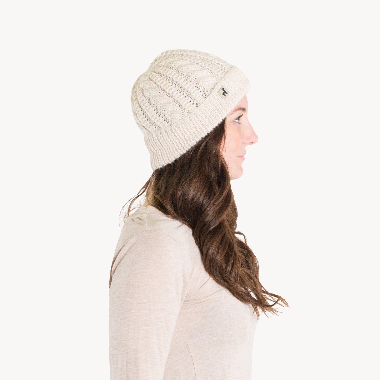 POKOLOKO Hand-Knit Alpaca Beanie Toque #color_ivory-hand-knit