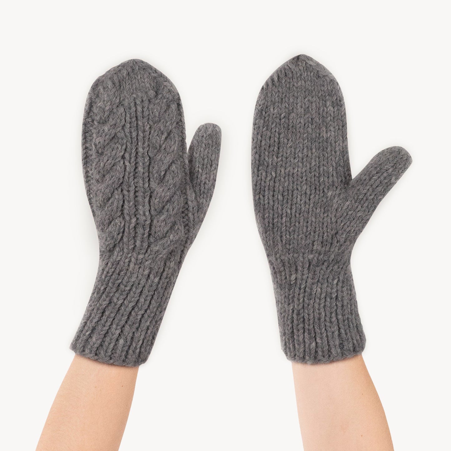 POKOLOKO Hand-Knit Alpaca Mittens #color_charcoal-hand-knit