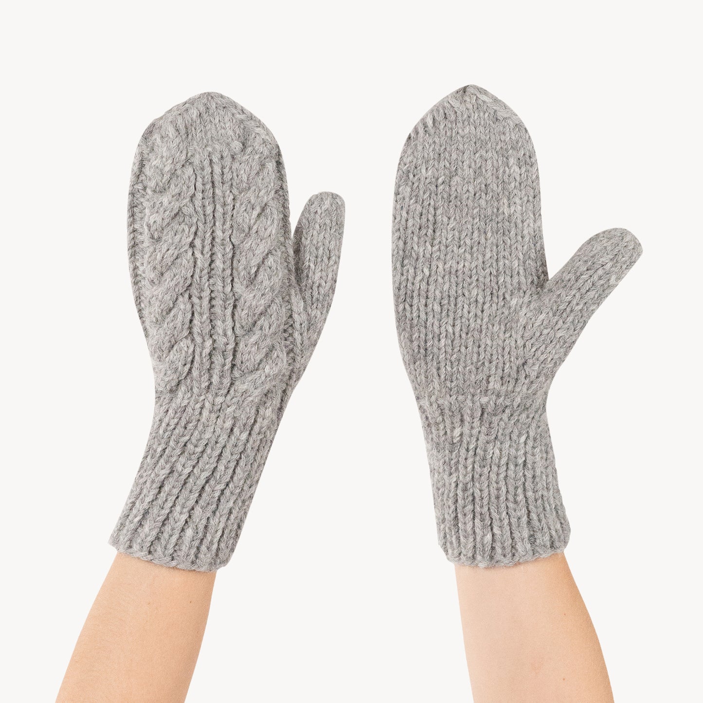 POKOLOKO Hand-Knit Alpaca Mittens #color_steel-hand-knit