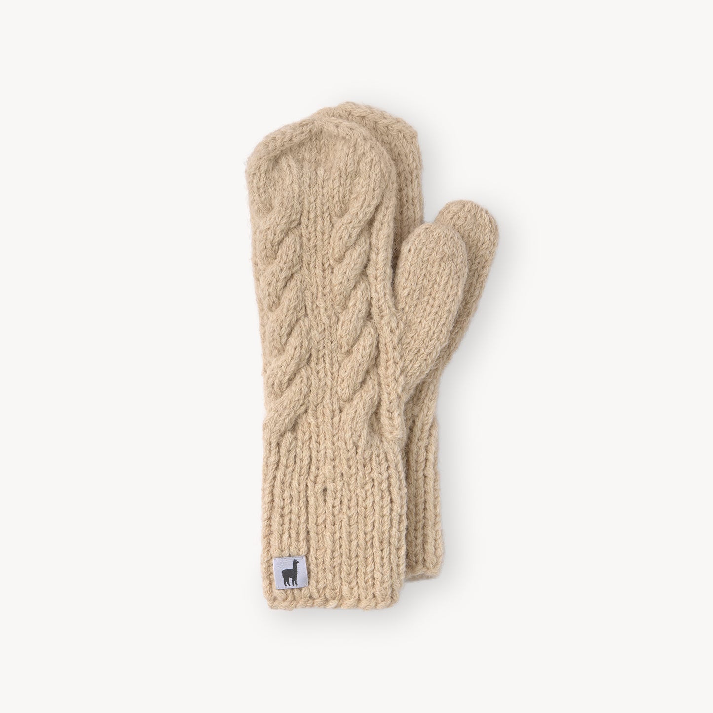POKOLOKO Hand-Knit Alpaca Mittens #color_champagne-mittens