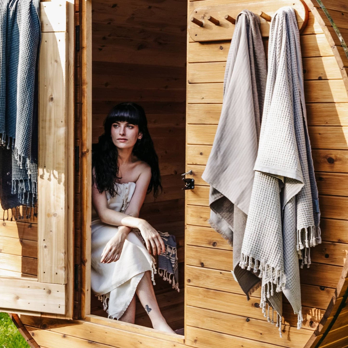 POKOLOKO Stonewashed Waffle Towel #color_stonewashed-clay