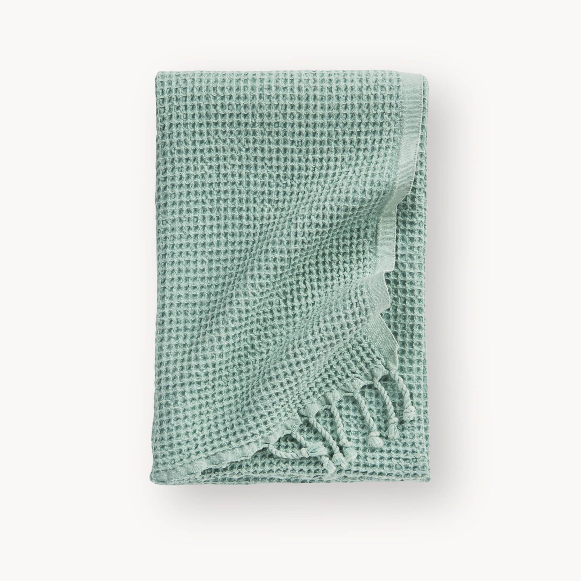 POKOLOKO Stonewashed Waffle Towel #color_stonewashed-matcha