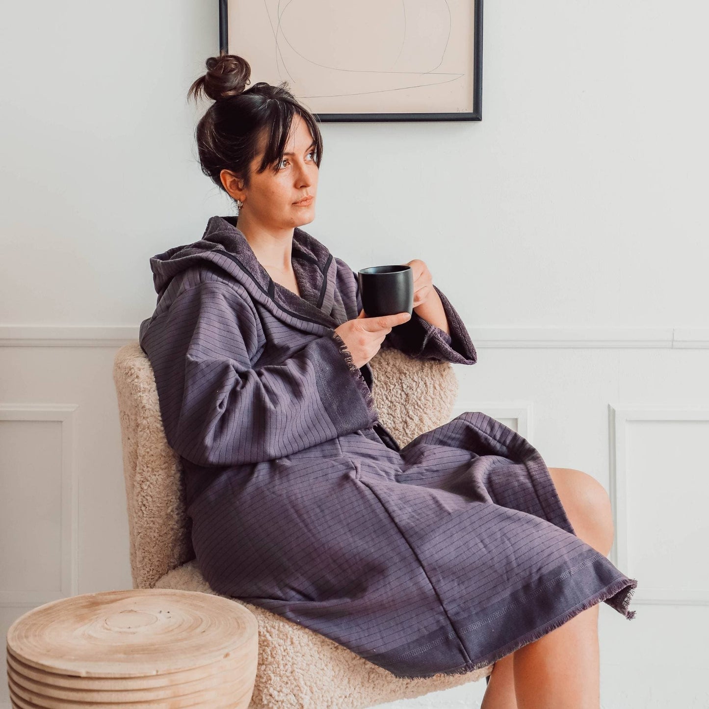 POKOLOKO Leo Terry Robe #color_leo-charcoal