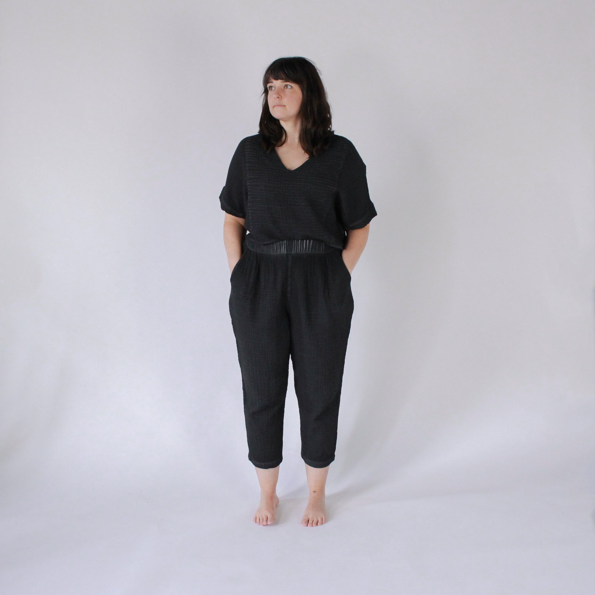 POKOLOKO Crinkle Slouchy Pants #color_crinkle-black