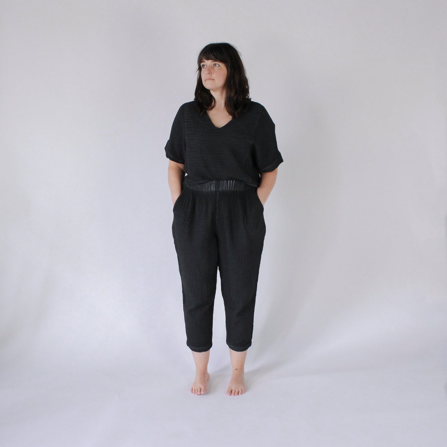 POKOLOKO Crinkle Crop Top #color_crinkle-black