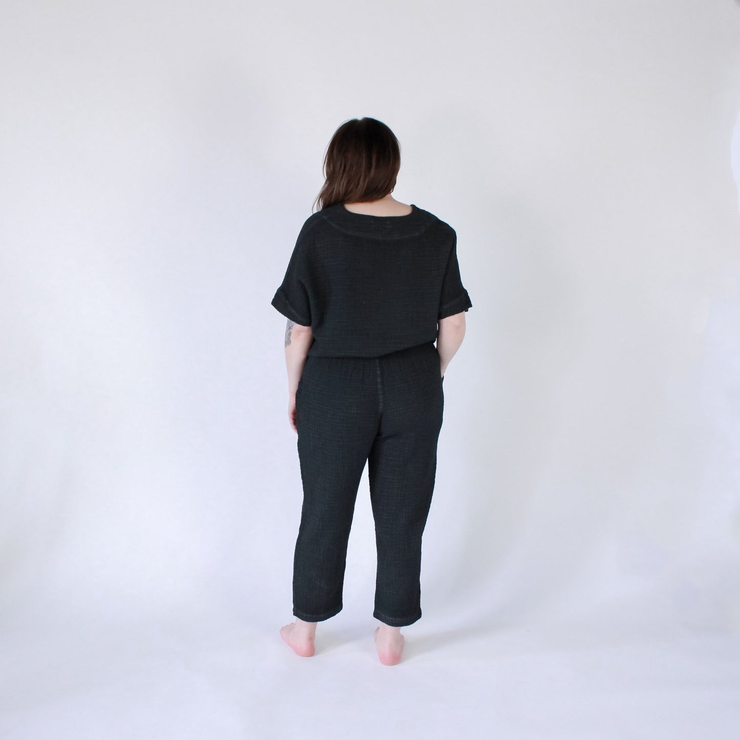 POKOLOKO Crinkle Slouchy Pants #color_crinkle-black