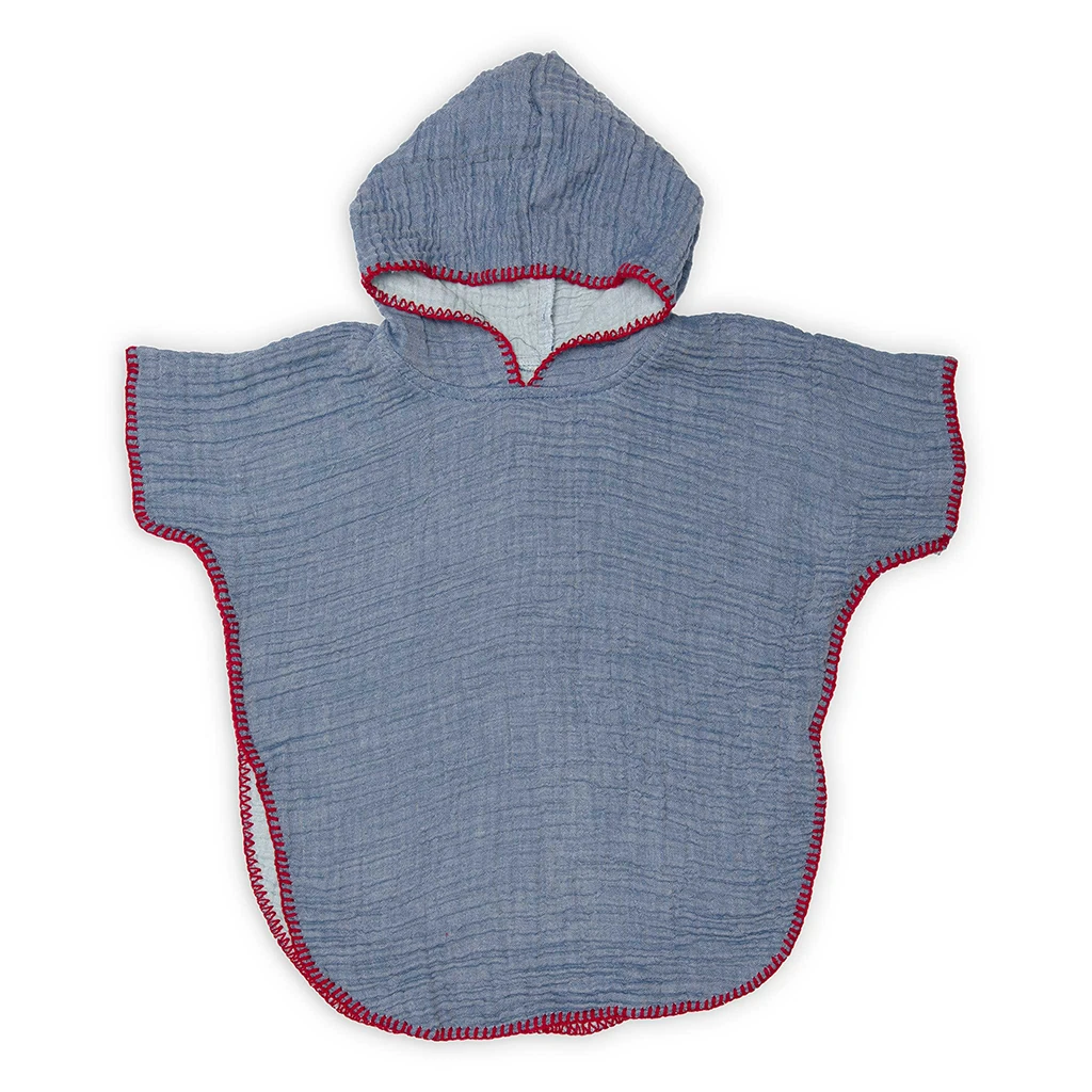 POKOLOKO Crinkle Kids Poncho #color_denim