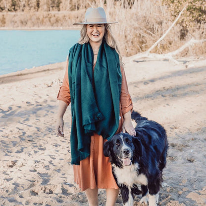 Solid Fringed Alpaca Throw