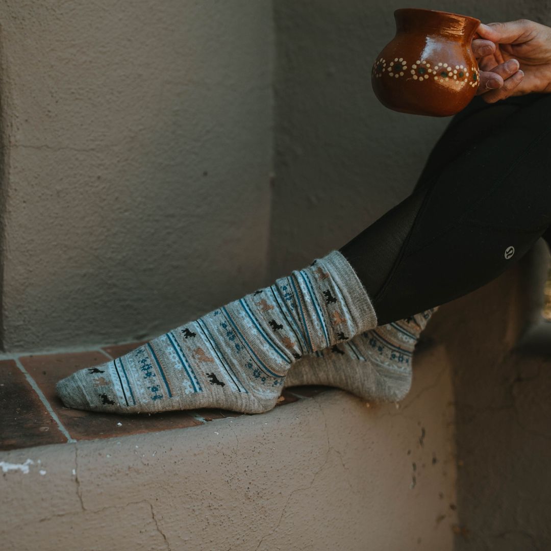 POKOLOKO Print Socks #color_grey-print