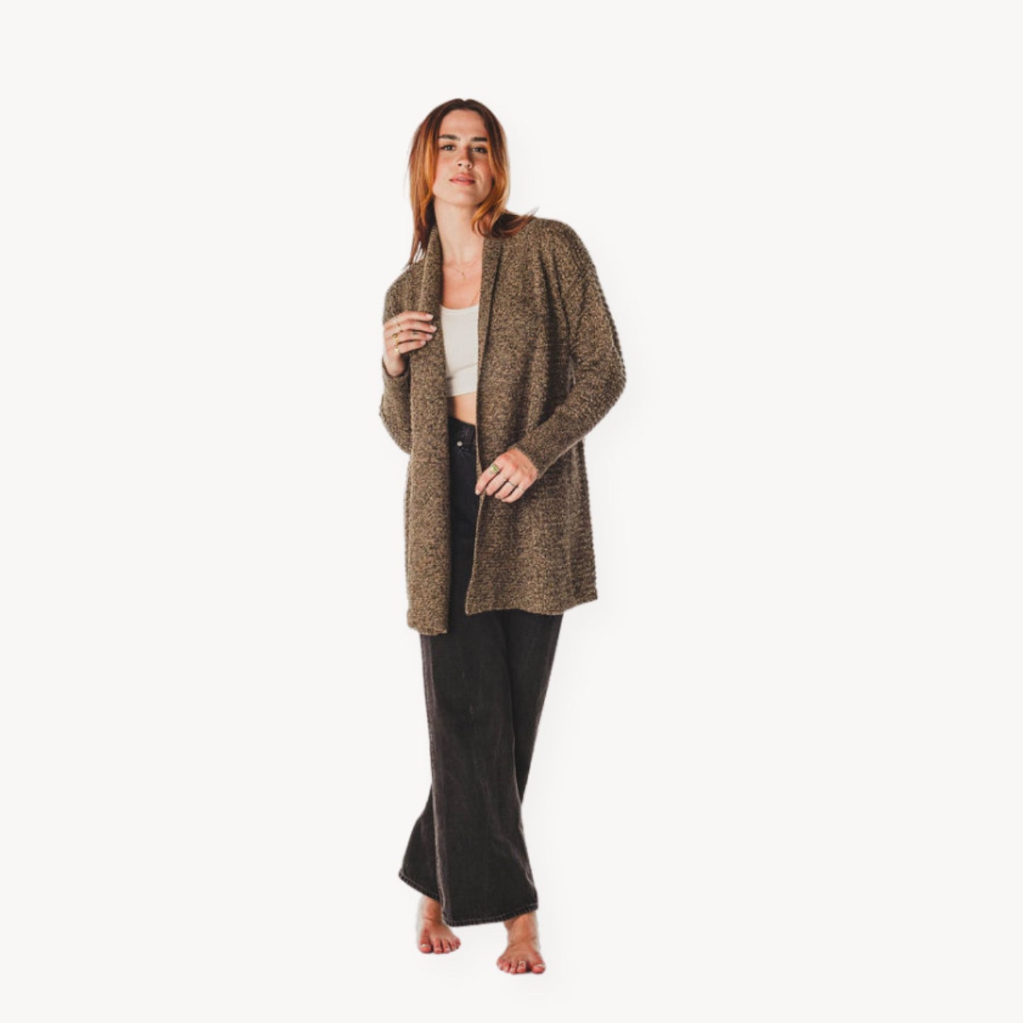 POKOLOKO Pearl Sweater #color_brown-melange
