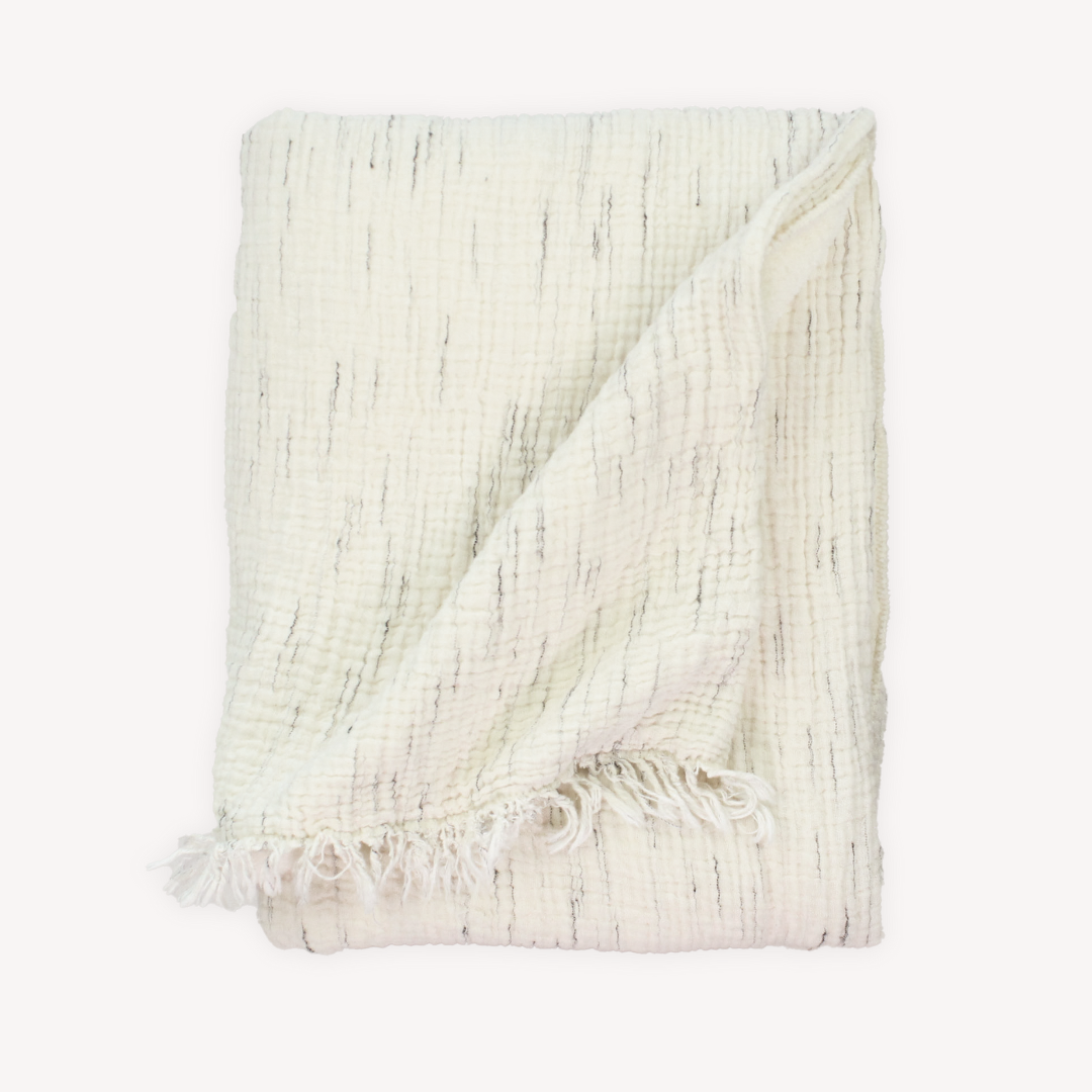 Couverture doublée en polaire froissée esquissée