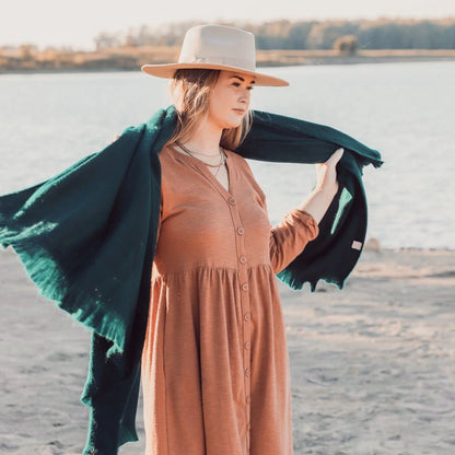 Solid Fringed Alpaca Throw