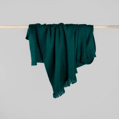 Solid Fringed Alpaca Throw