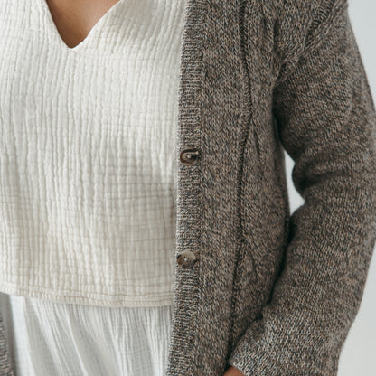 Braided Buttoned Sweater