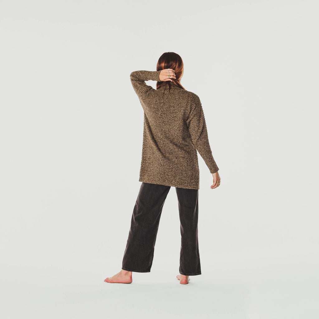 POKOLOKO Pearl Sweater #color_brown-melange