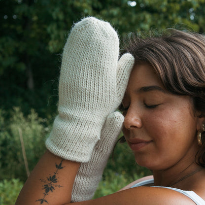 POKOLOKO Alpaca Fleece-Lined Mittens #color_fleece-lined-ivory