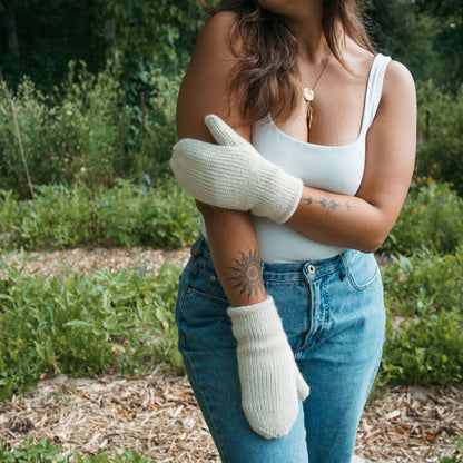 POKOLOKO Alpaca Fleece-Lined Mittens #color_fleece-lined-ivory