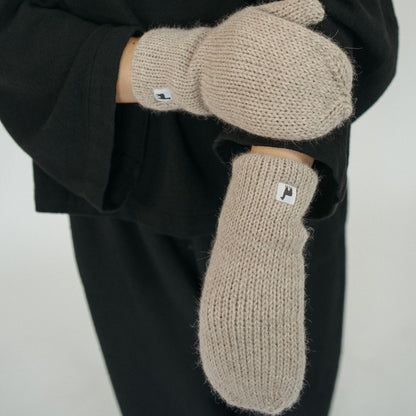 POKOLOKO Alpaca Fleece-Lined Mittens #color_fleece-lined-beige
