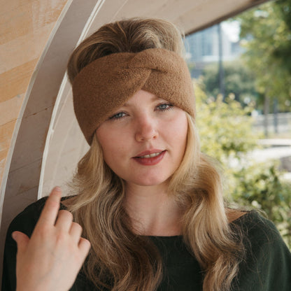POKOLOKO Baby Alpaca Twisted Headband #color_affogato-headband