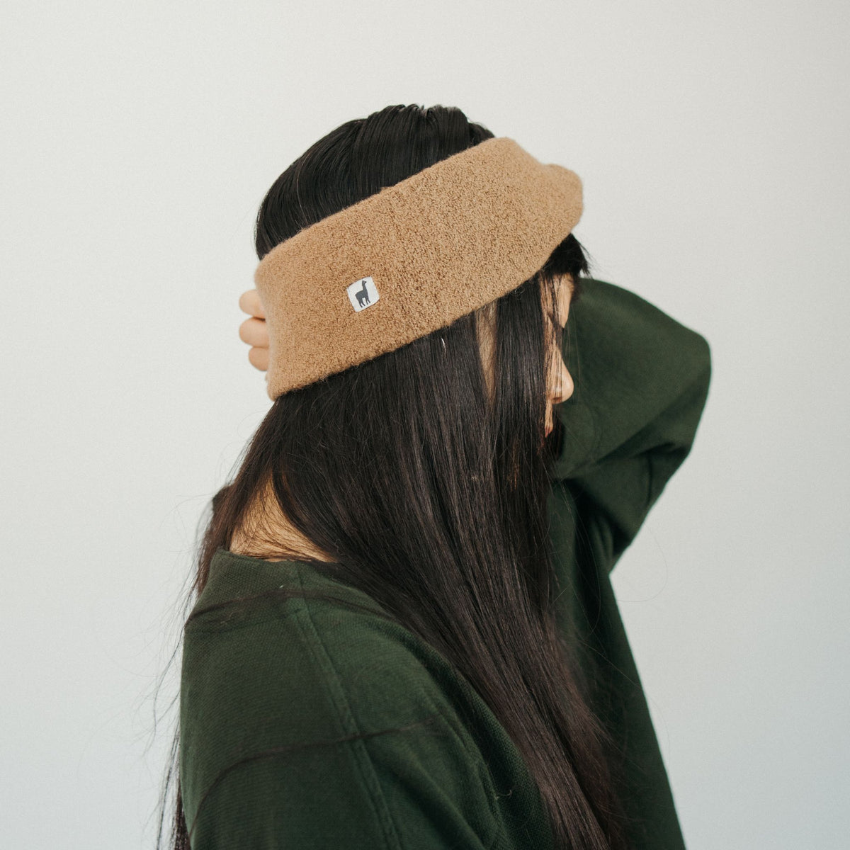 POKOLOKO Baby Alpaca Twisted Headband #color_affogato-headband