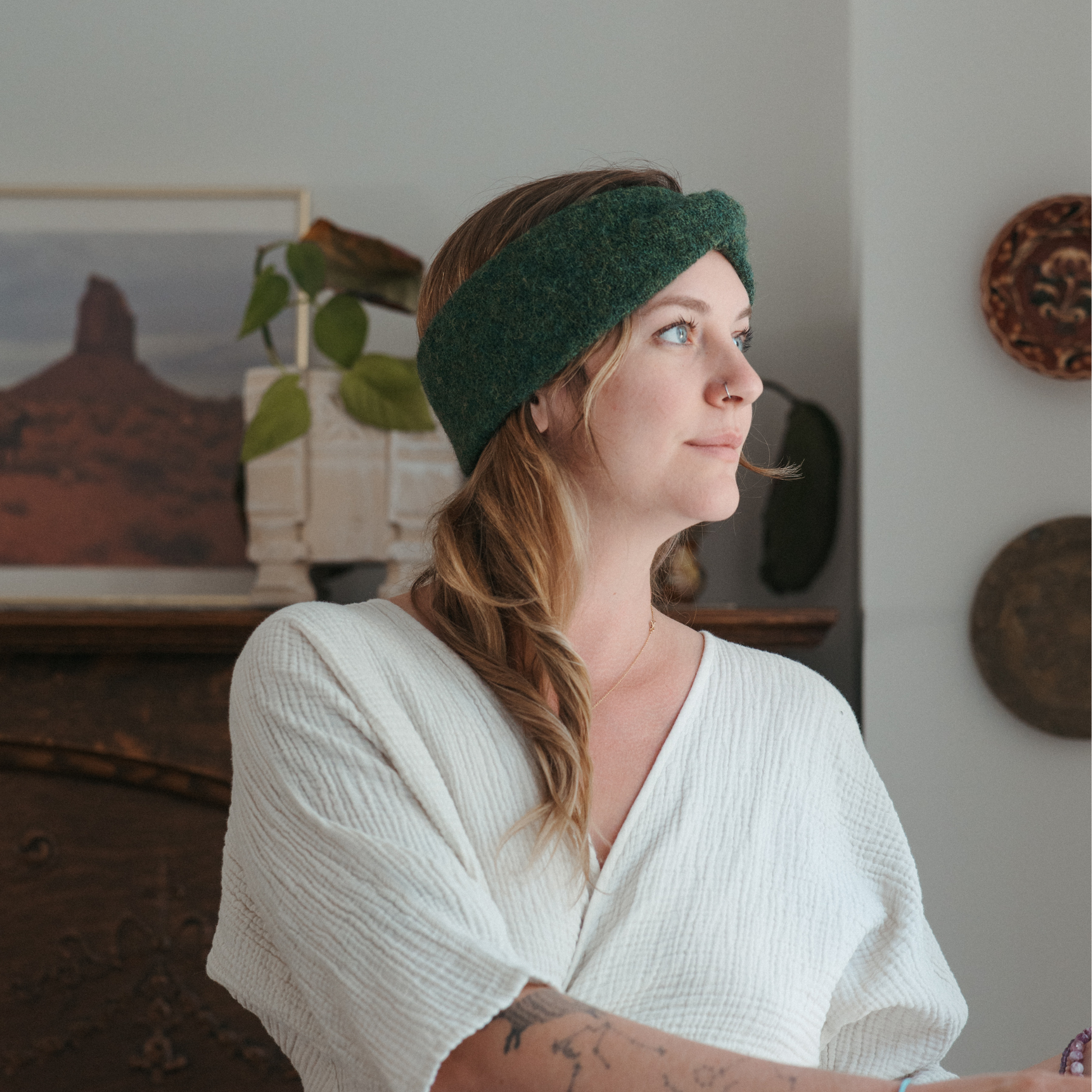POKOLOKO Baby Alpaca Twisted Headband #color_woodland-headband