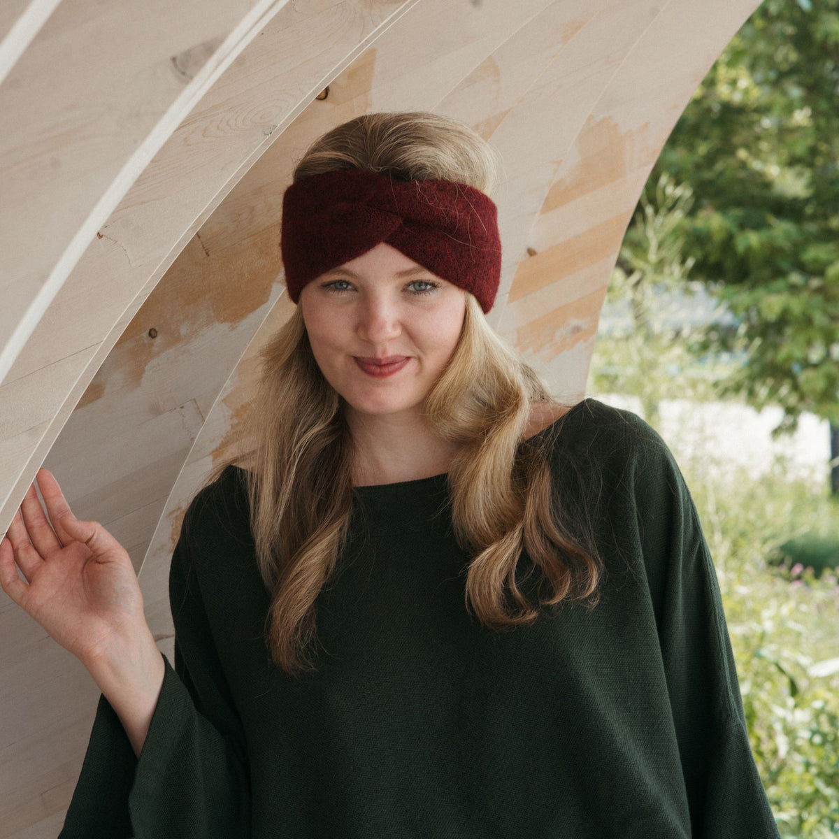 POKOLOKO Baby Alpaca Twisted Headband #color_affogato-headband