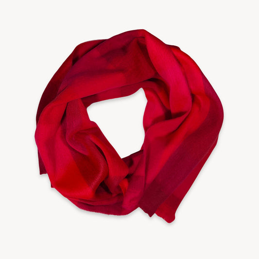 POKOLOKO Alpaca Seamless Check Scarf #color_carmine-check