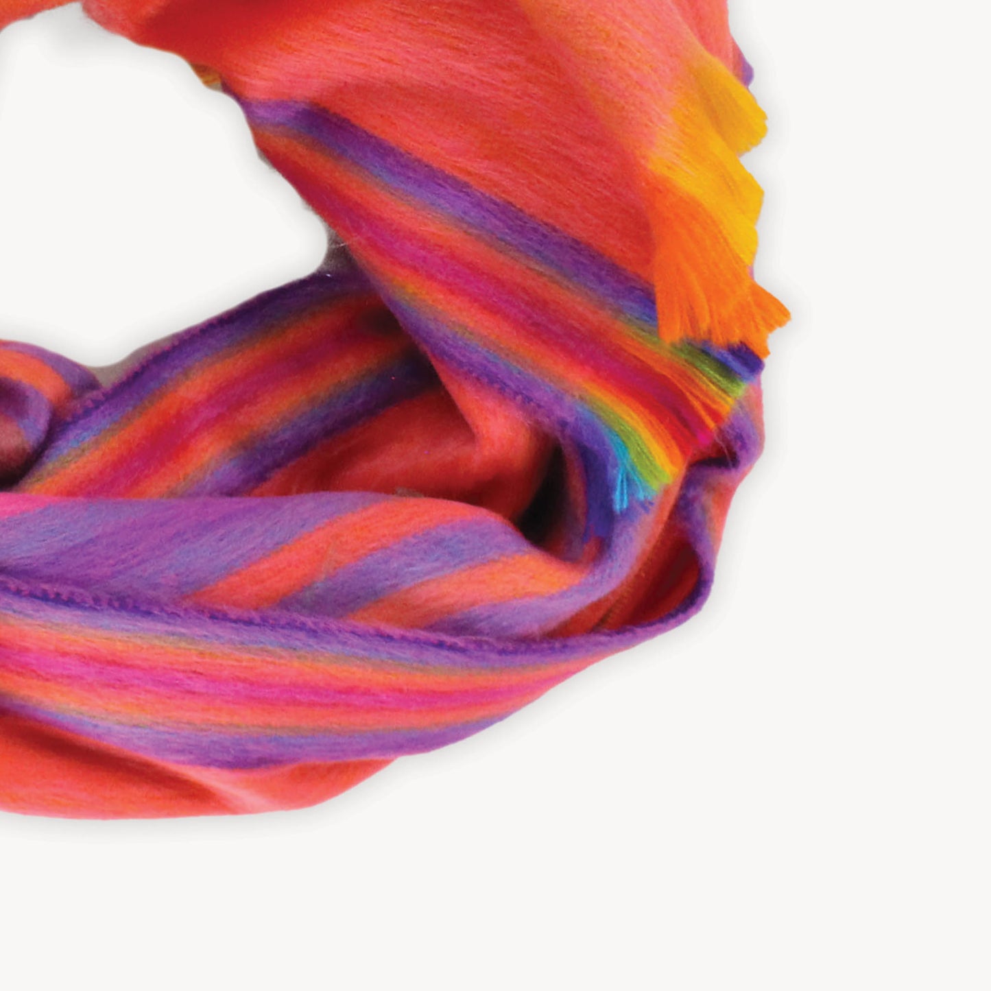 POKOLOKO Alpaca Seamless Multi Stripe Scarf #color_sunset-multi-stripe