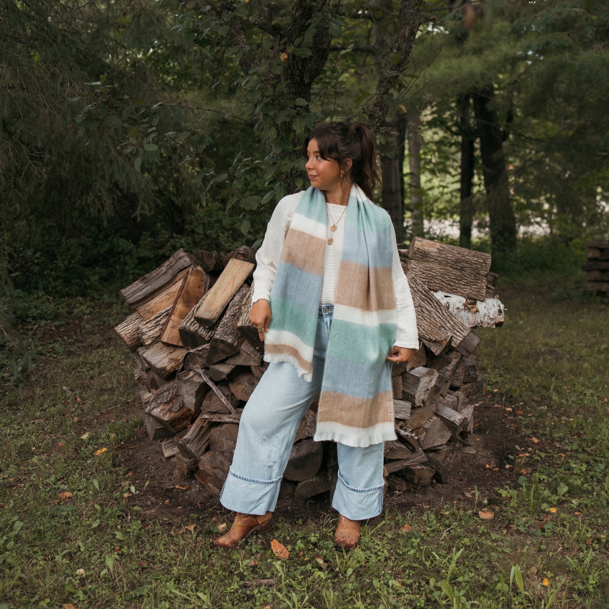 POKOLOKO Alpaca Seamless Multi Mood Scarf #color_cumulus-mood