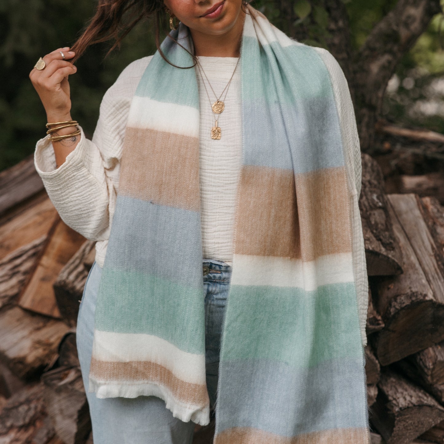 POKOLOKO Alpaca Seamless Multi Mood Scarf #color_cumulus-mood
