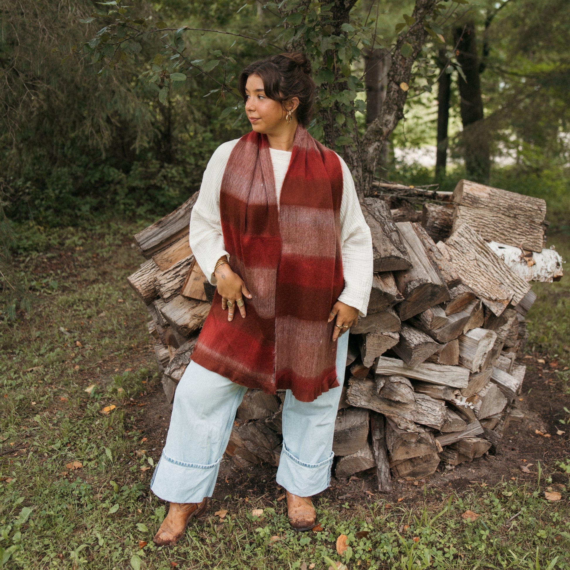 POKOLOKO Alpaca Seamless Multi Mood Scarf #color_tulipwood-mood