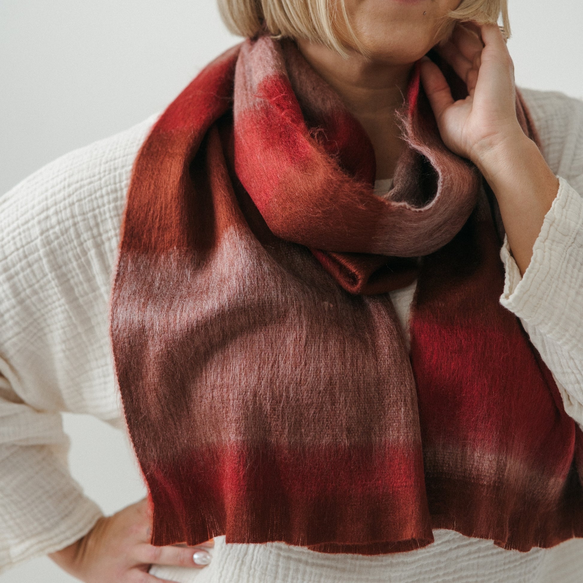POKOLOKO Alpaca Seamless Multi Mood Scarf #color_tulipwood-mood