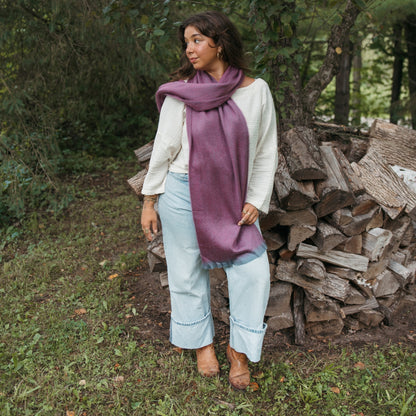 POKOLOKO Solid Alpaca Seamless Scarf #color_cassis