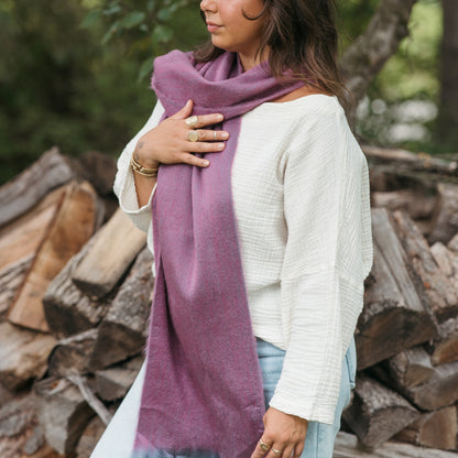 POKOLOKO Solid Alpaca Seamless Scarf #color_cassis