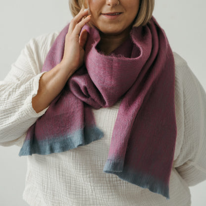 POKOLOKO Solid Alpaca Seamless Scarf #color_cassis